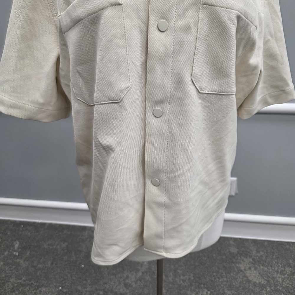 Zara Cream Casual Button Down Shirt - Picture 3 of 9